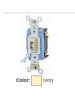 Leviton 1201-2IL - 15 Amp - 120/277 Volt - Toggle Locking Single-Pole AC Quiet Switch - Ivory